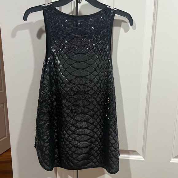NWT M MICHAEL Michael Kors Unique Sequin Black Snakeprint Tank - Picture 2 of 4